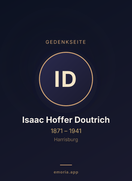 Gedenkportrait von Isaac Hoffer Doutrich