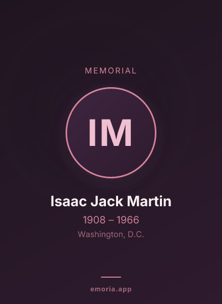 Memorial portrait of Isaac Jack Martin