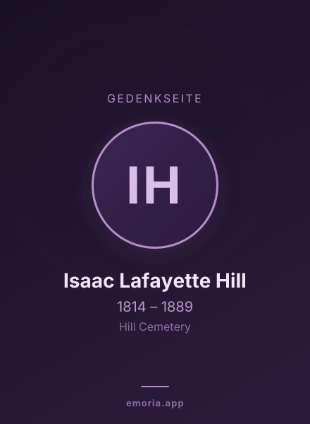 Gedenkportrait von Isaac Lafayette Hill