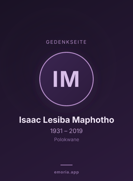 Gedenkportrait von Isaac Lesiba Maphotho