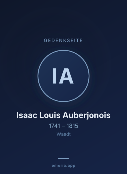 Gedenkportrait von Isaac Louis Auberjonois