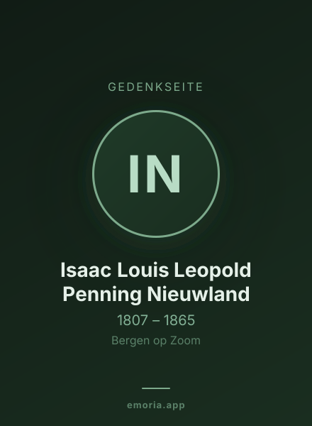 Gedenkportrait von Isaac Louis Leopold Penning Nieuwland