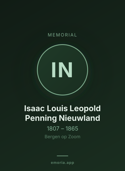 Memorial portrait of Isaac Louis Leopold Penning Nieuwland