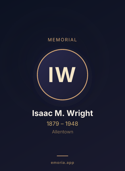 Memorial portrait of Isaac M. Wright