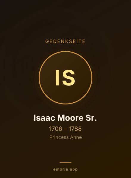 Gedenkportrait von Isaac Moore Sr.