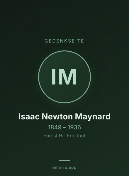 Gedenkportrait von Isaac Newton Maynard