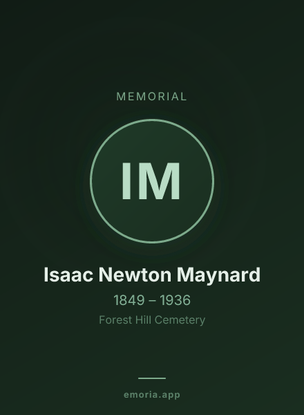 Memorial portrait of Isaac Newton Maynard