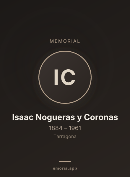 Memorial portrait of Isaac Nogueras y Coronas