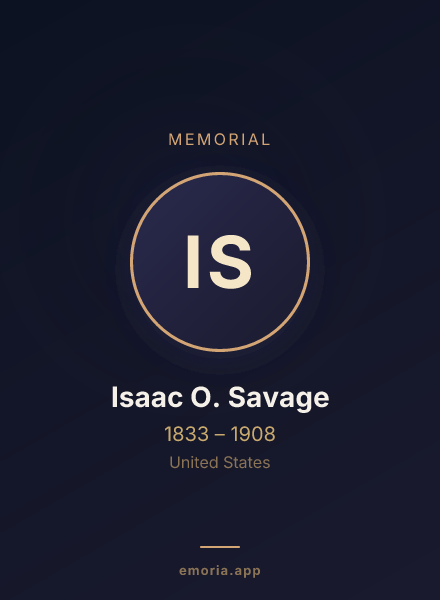 Memorial portrait of Isaac O. Savage