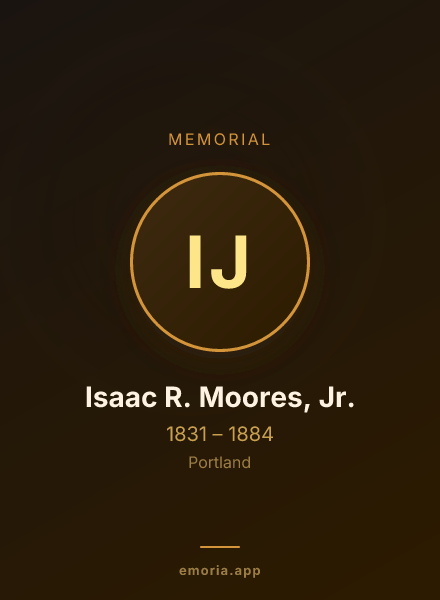 Memorial portrait of Isaac R. Moores, Jr.