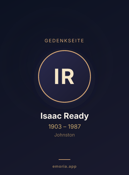 Gedenkportrait von Isaac Ready