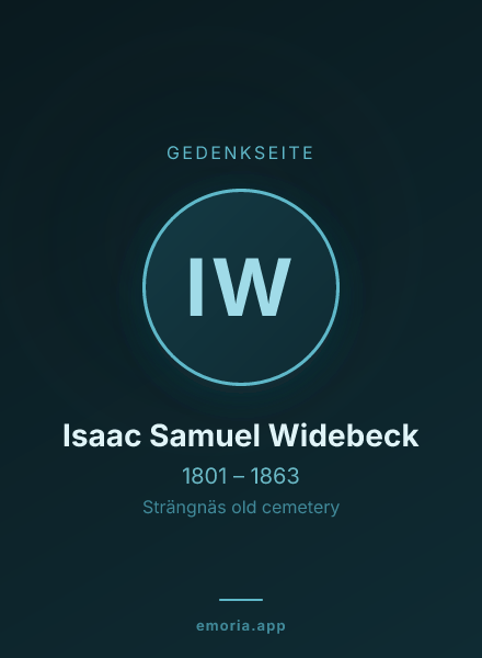 Gedenkportrait von Isaac Samuel Widebeck