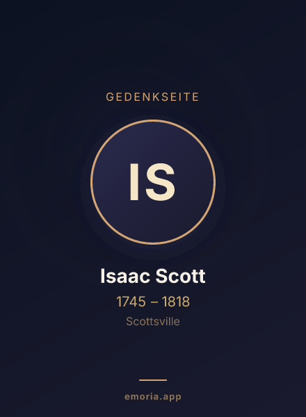 Gedenkportrait von Isaac Scott
