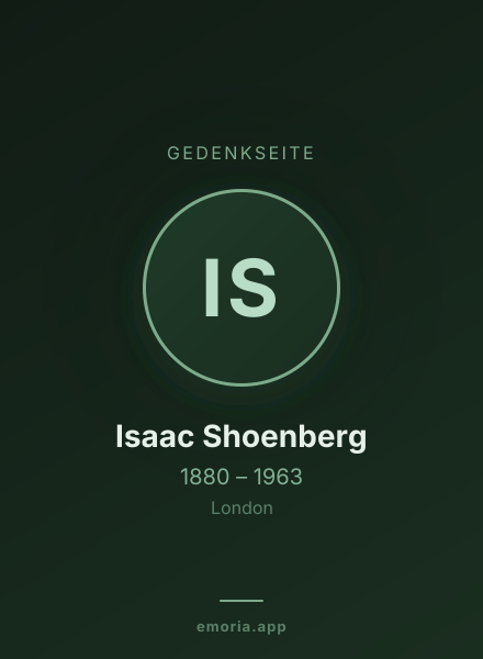 Gedenkportrait von Isaac Shoenberg