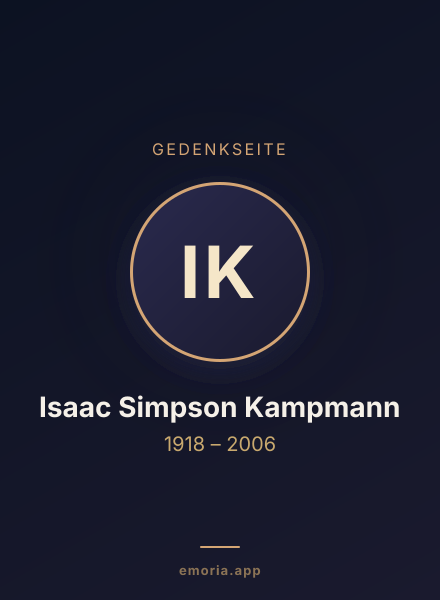 Gedenkportrait von Isaac Simpson Kampmann