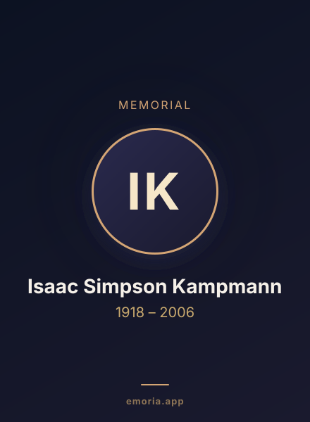 Memorial portrait of Isaac Simpson Kampmann