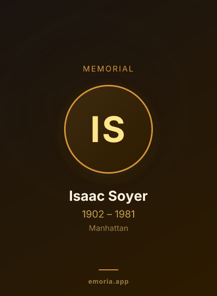 Memorial portrait of Isaac Soyer