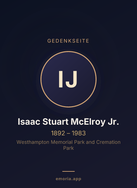 Gedenkportrait von Isaac Stuart McElroy Jr.