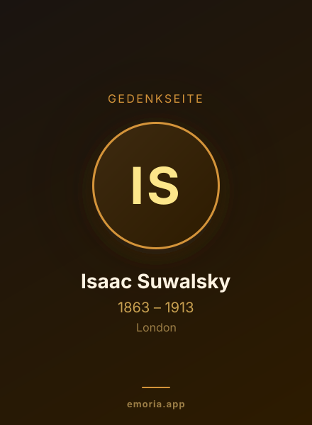 Gedenkportrait von Isaac Suwalsky