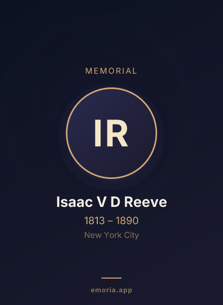 Memorial portrait of Isaac V D Reeve