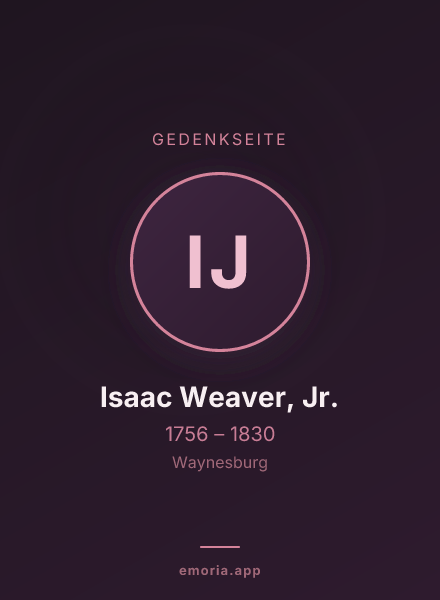 Gedenkportrait von Isaac Weaver, Jr.
