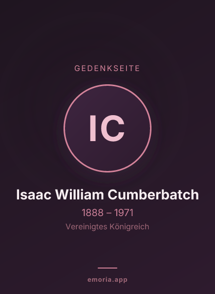 Gedenkportrait von Isaac William Cumberbatch