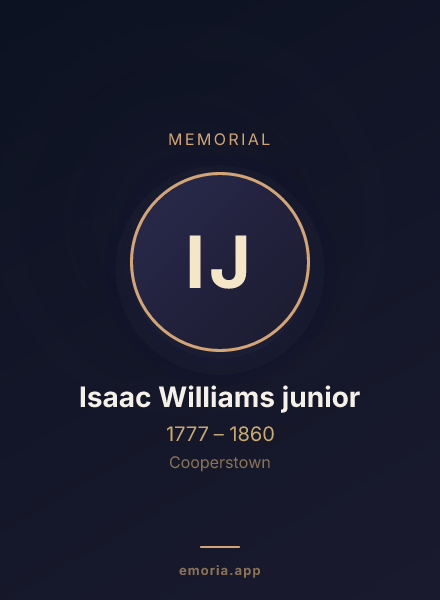 Memorial portrait of Isaac Williams junior