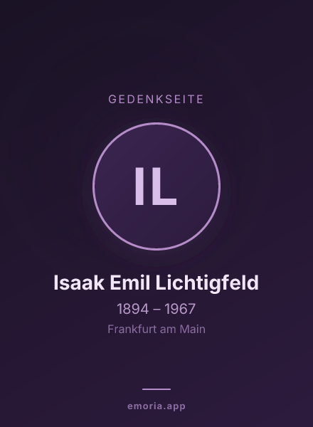 Gedenkportrait von Isaak Emil Lichtigfeld