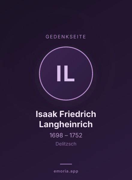 Gedenkportrait von Isaak Friedrich Langheinrich