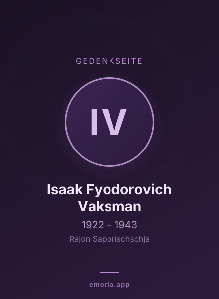 Gedenkportrait von Isaak Fyodorovich Vaksman