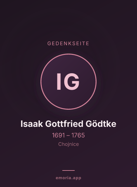 Gedenkportrait von Isaak Gottfried Gödtke
