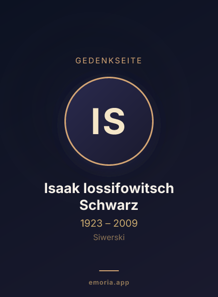 Gedenkportrait von Isaak Iossifowitsch Schwarz