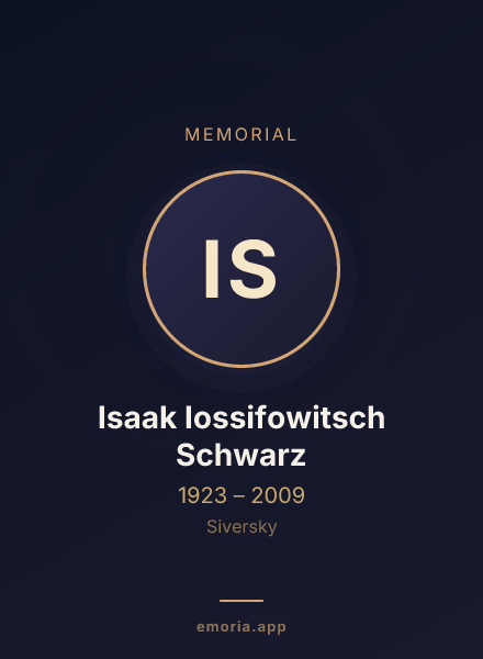Memorial portrait of Isaak Iossifowitsch Schwarz