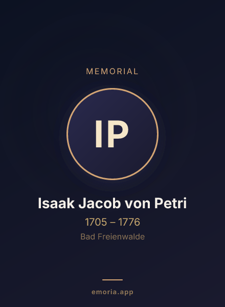 Memorial portrait of Isaak Jacob von Petri