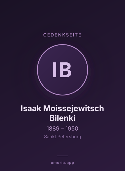Gedenkportrait von Isaak Moissejewitsch Bilenki