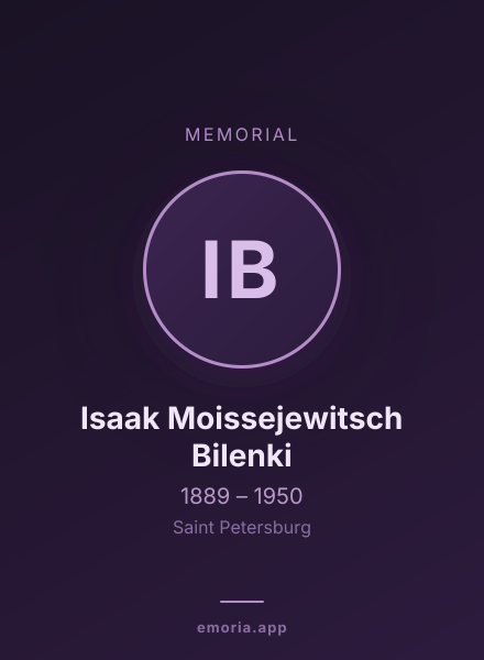 Memorial portrait of Isaak Moissejewitsch Bilenki