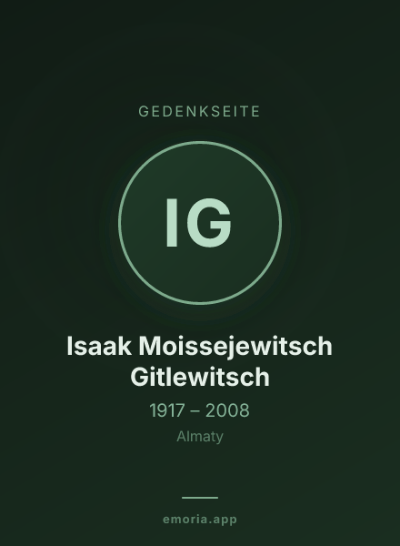 Gedenkportrait von Isaak Moissejewitsch Gitlewitsch