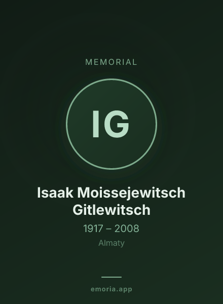 Memorial portrait of Isaak Moissejewitsch Gitlewitsch