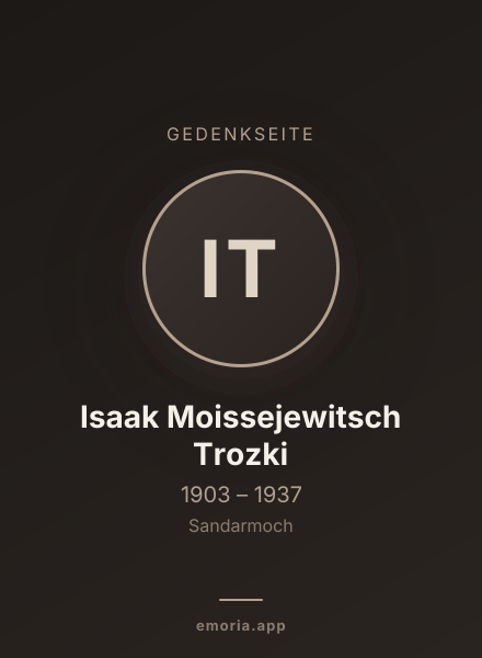 Gedenkportrait von Isaak Moissejewitsch Trozki