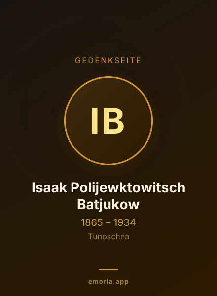 Gedenkportrait von Isaak Polijewktowitsch Batjukow