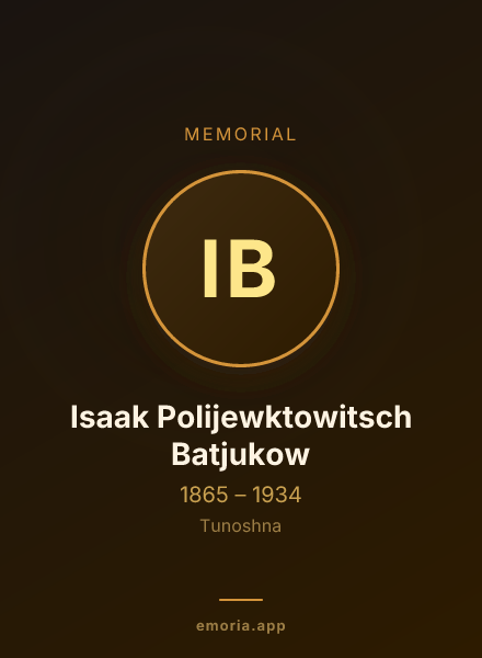 Memorial portrait of Isaak Polijewktowitsch Batjukow