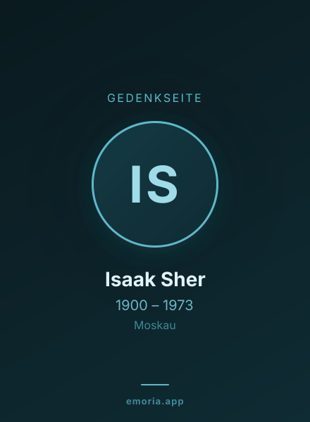 Gedenkportrait von Isaak Sher