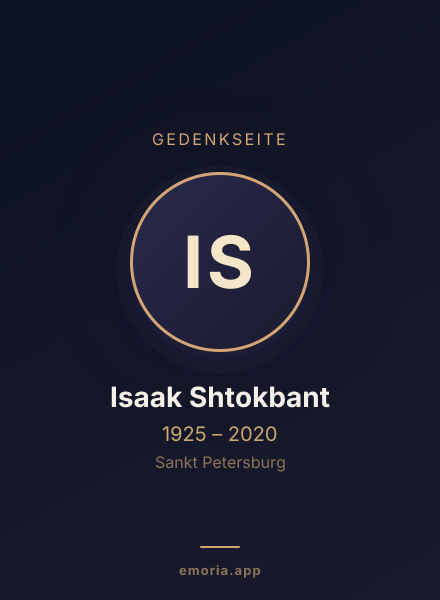 Gedenkportrait von Isaak Shtokbant