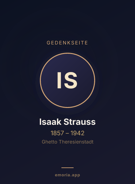 Gedenkportrait von Isaak Strauss