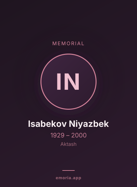 Memorial portrait of Isabekov Niyazbek