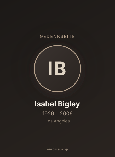 Gedenkportrait von Isabel Bigley
