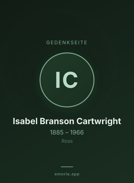 Gedenkportrait von Isabel Branson Cartwright