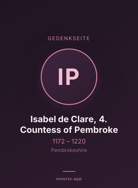 Gedenkportrait von Isabel de Clare, 4. Countess of Pembroke