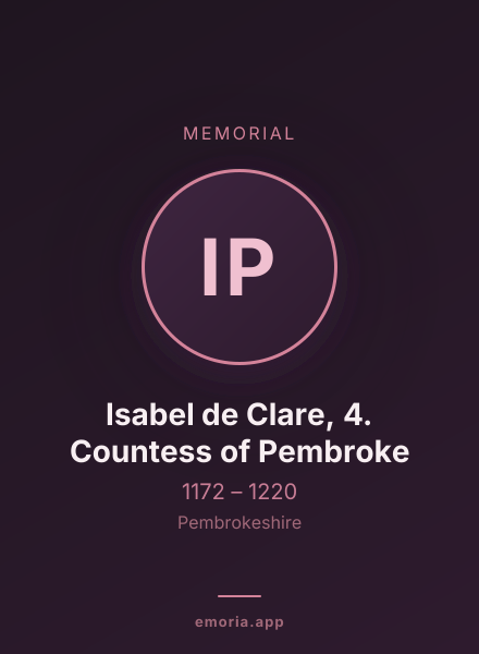 Memorial portrait of Isabel de Clare, 4. Countess of Pembroke