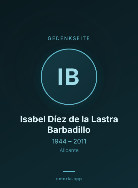 Gedenkportrait von Isabel Díez de la Lastra Barbadillo